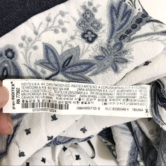 Zara Woman Semi-Sheer Floral Print Blouse - S - Picture 6 of 8